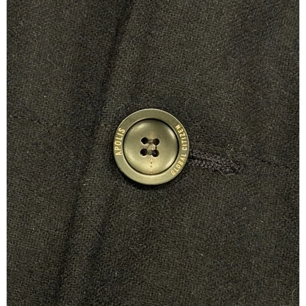 Apolis Global Citizen Men's Wool Quilted Blazer Jacket Button Up Navy Blue Small